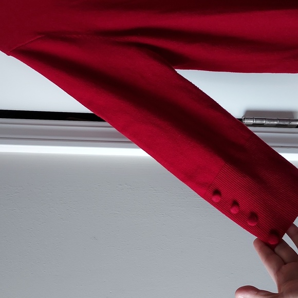 Grace Elements 1x 3/4 sleeve button down cartigan red - Picture 2 of 9